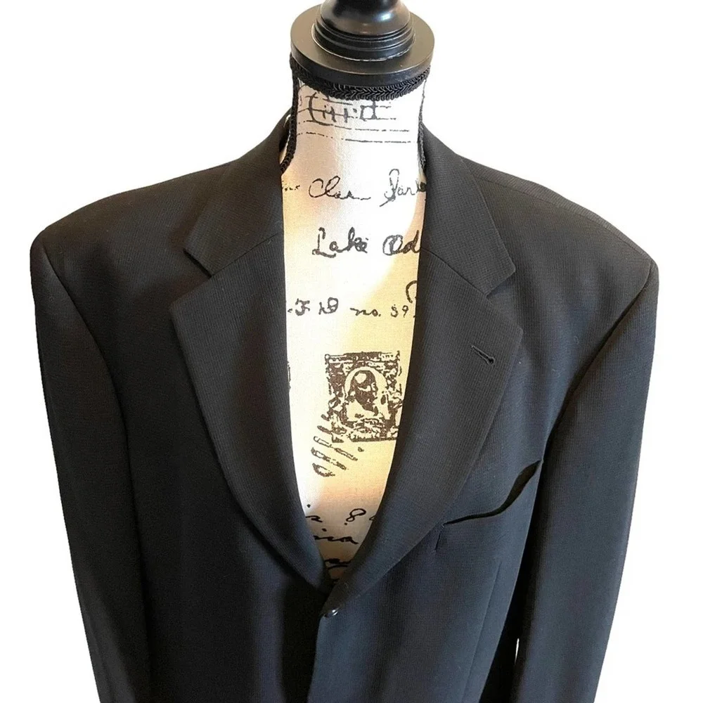 HUGO BOSS Suit Blazer Jacket Black Size 42R Wool Einstein Formal USA